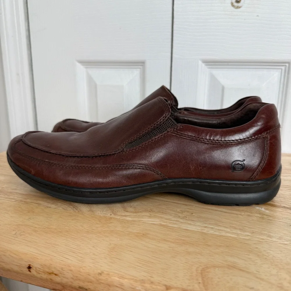 Born Harrison Slip On Loafers 11.5 Brown Leather Minimalist‎ Business Casual
